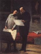 Honore Daumier Rows of a young konstnar oil painting reproduction